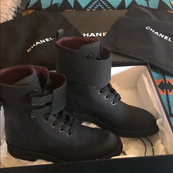 CHANEL Shoes - Chanel combat quilted boots